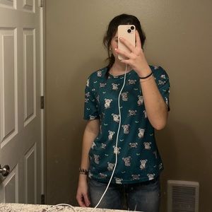 Koala teal tshirt